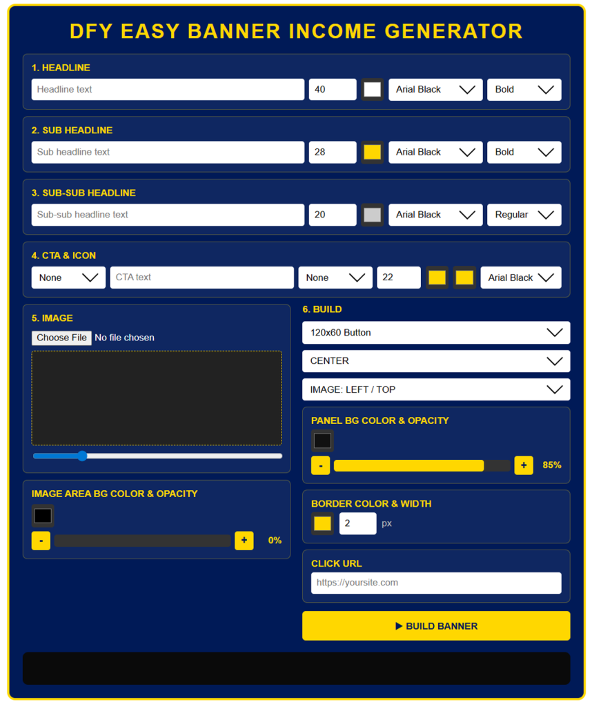 Example of DFY Easy Banner Income Generator Image.
