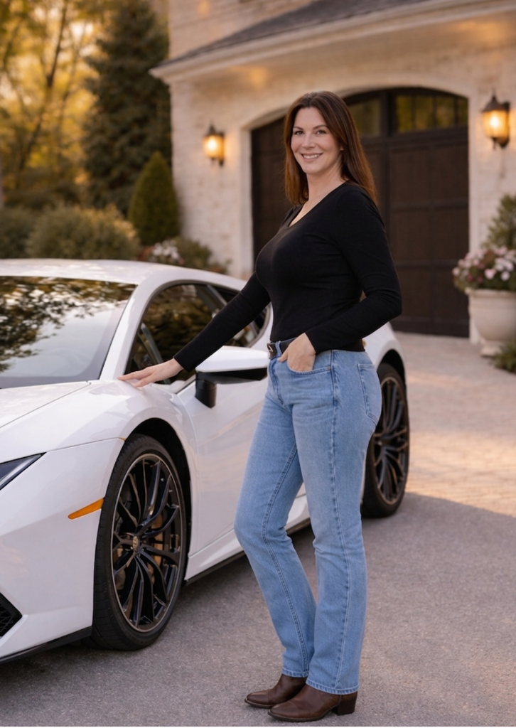Molly Beth with sports car